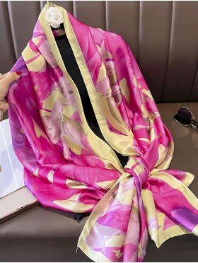 Premium Silk Feeling Spring Print Scarf